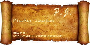 Piszkor Jusztus névjegykártya